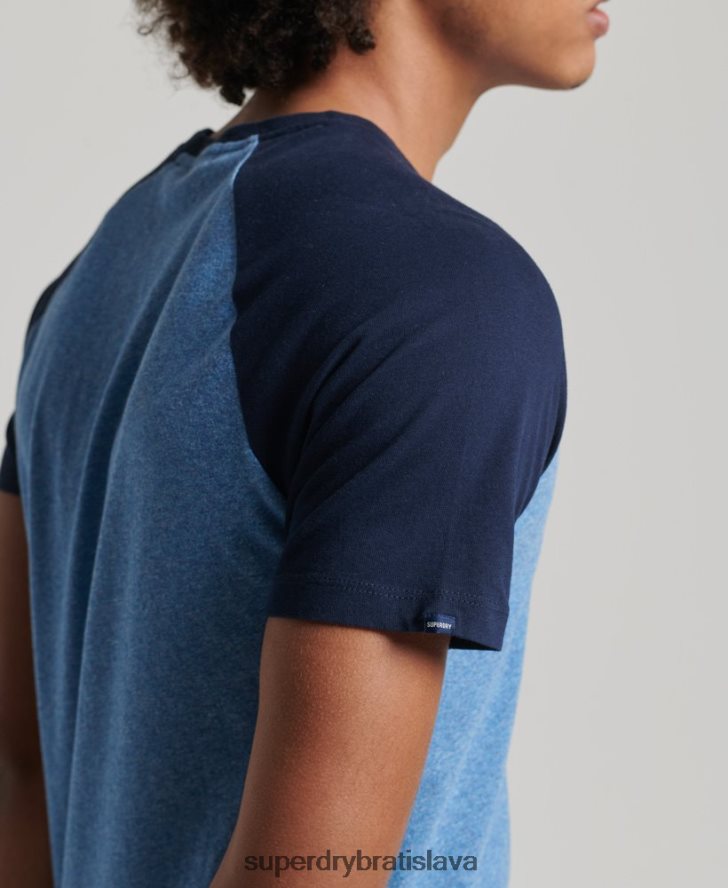 Superdry muži Bejzbalové tričko z organickej bavlny 6B4ZTR4924 oblečenie Modrá