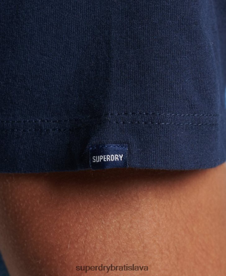 Superdry muži Bejzbalové tričko z organickej bavlny 6B4ZTR4924 oblečenie Modrá