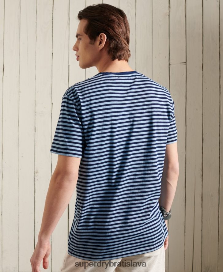 Superdry muži Boho indigo tričko z organickej bavlny 6B4ZTR4963 oblečenie Modrá