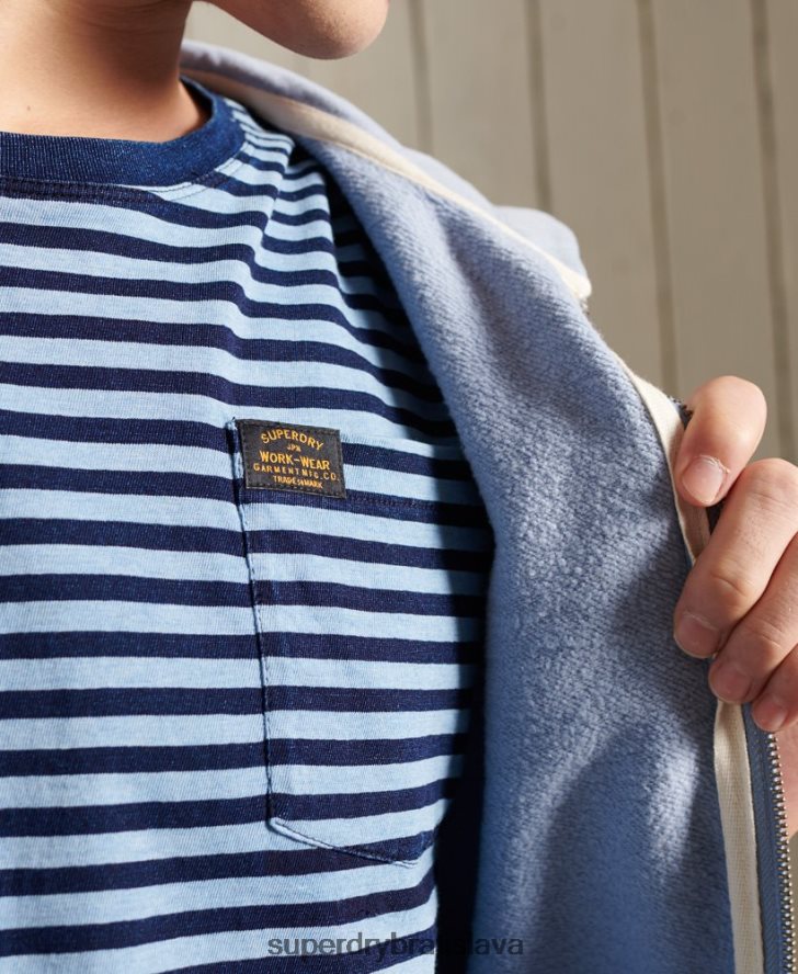 Superdry muži Boho indigo tričko z organickej bavlny 6B4ZTR4963 oblečenie Modrá