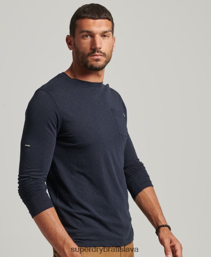 Superdry muži Džersejový top s dlhým rukávom z organickej bavlny 6B4ZTR6479 oblečenie námorníctvo