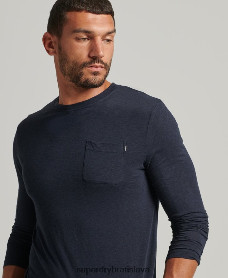 Superdry muži Džersejový top s dlhým rukávom z organickej bavlny 6B4ZTR6479 oblečenie námorníctvo