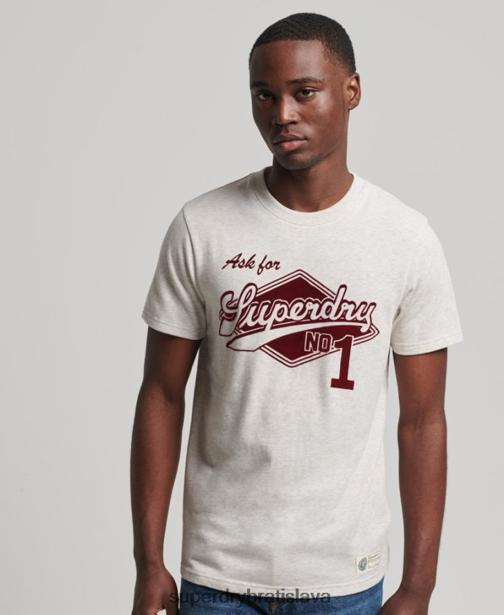 Superdry muži Kolegiátne tričko v štýle vintage script 6B4ZTR4953 oblečenie krém