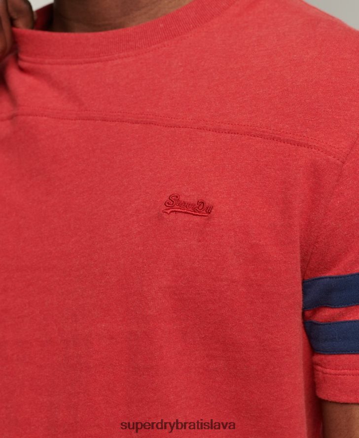 Superdry muži Quarterback tričko s podstatným logom z organickej bavlny 6B4ZTR4844 oblečenie červená