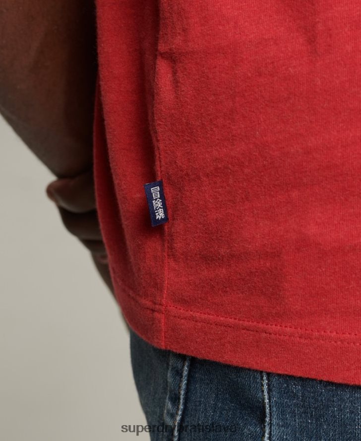 Superdry muži Quarterback tričko s podstatným logom z organickej bavlny 6B4ZTR4844 oblečenie červená