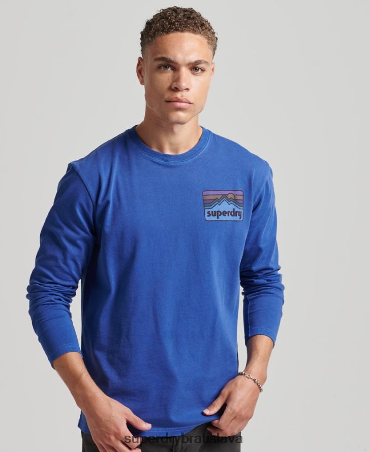 Superdry muži Top s dlhým rukávom do terénu z 90. rokov 6B4ZTR6404 oblečenie námorníctvo
