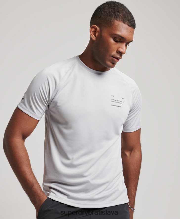 Superdry muži Train active graphic tričko s krátkym rukávom 6B4ZTR1421 oblečenie svetlo šedá