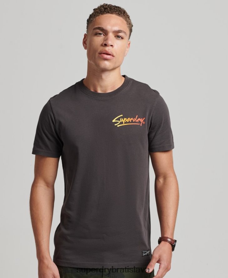 Superdry muži Tričko s logom centra 80. rokov 6B4ZTR4794 oblečenie hnedá