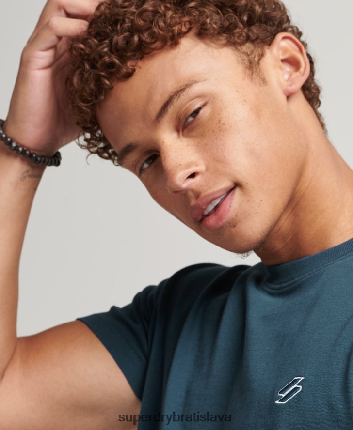 Superdry muži Tričko voľného strihu s logom Essential z organickej bavlny 6B4ZTR4951 oblečenie tmavomodrá