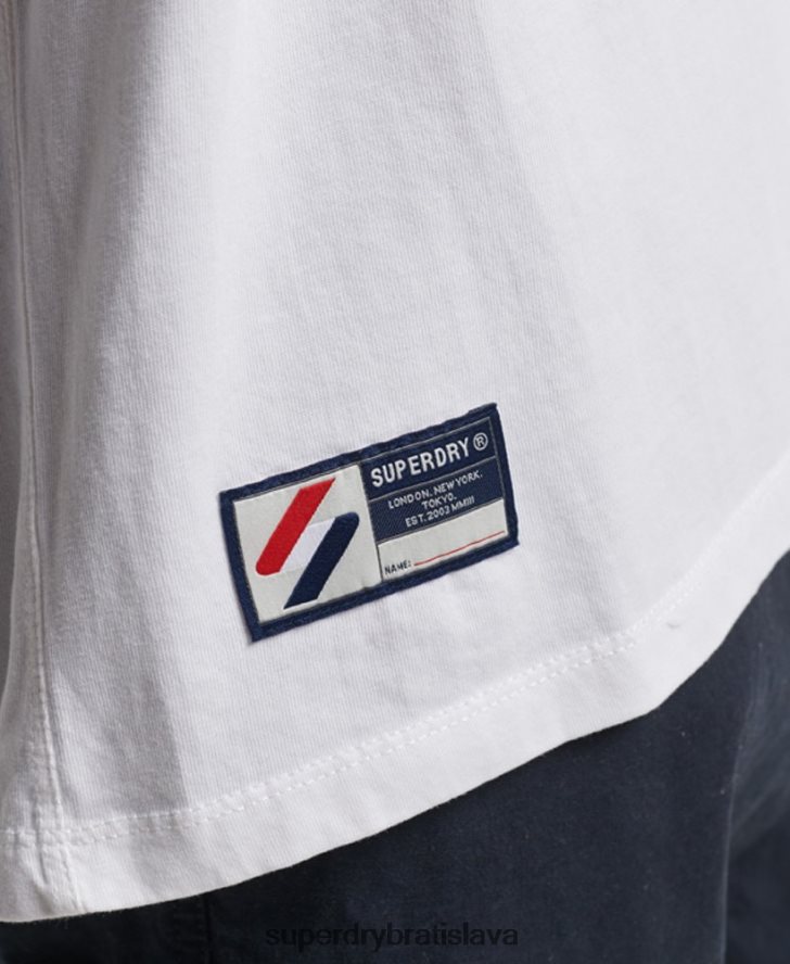 Superdry muži Tričko voľného strihu s logom Essential z organickej bavlny 6B4ZTR4955 oblečenie biely