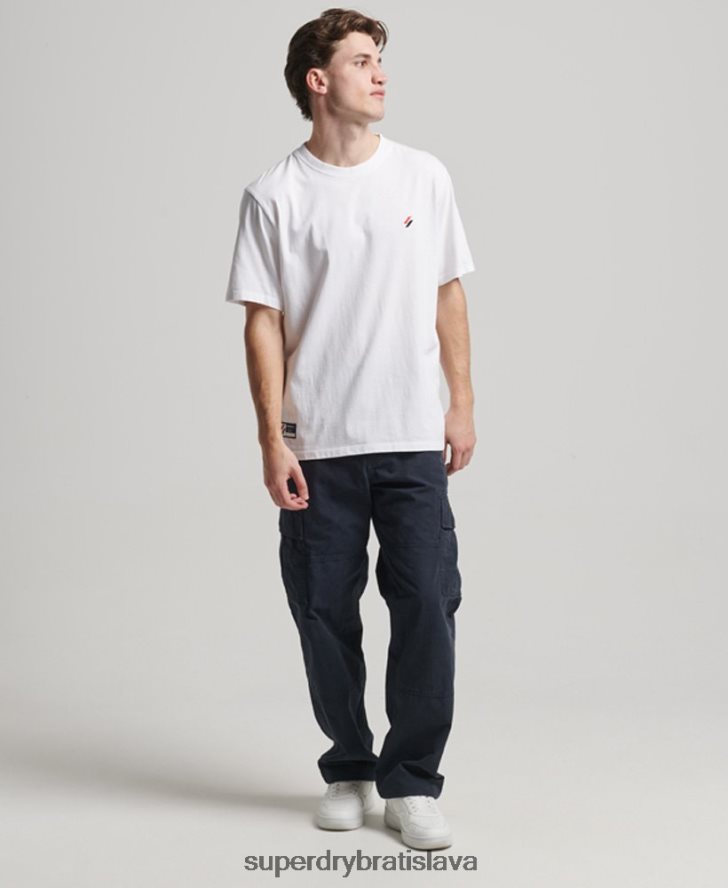 Superdry muži Tričko voľného strihu s logom Essential z organickej bavlny 6B4ZTR4955 oblečenie biely