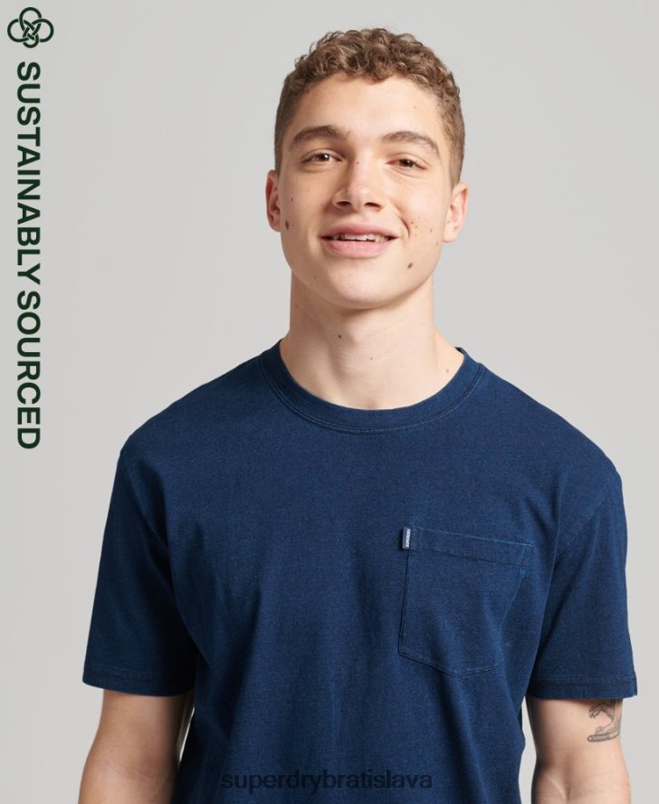 Superdry muži Vintage indigo tričko z organickej bavlny 6B4ZTR4892 oblečenie tmavomodrá