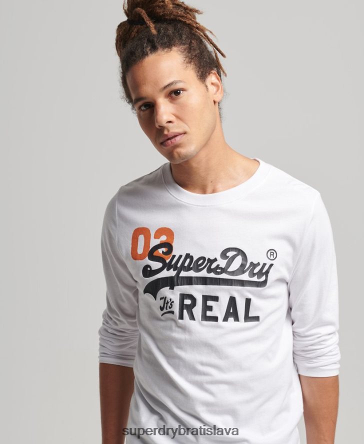 Superdry muži Vintage logo americký klasický top 6B4ZTR1552 oblečenie biely