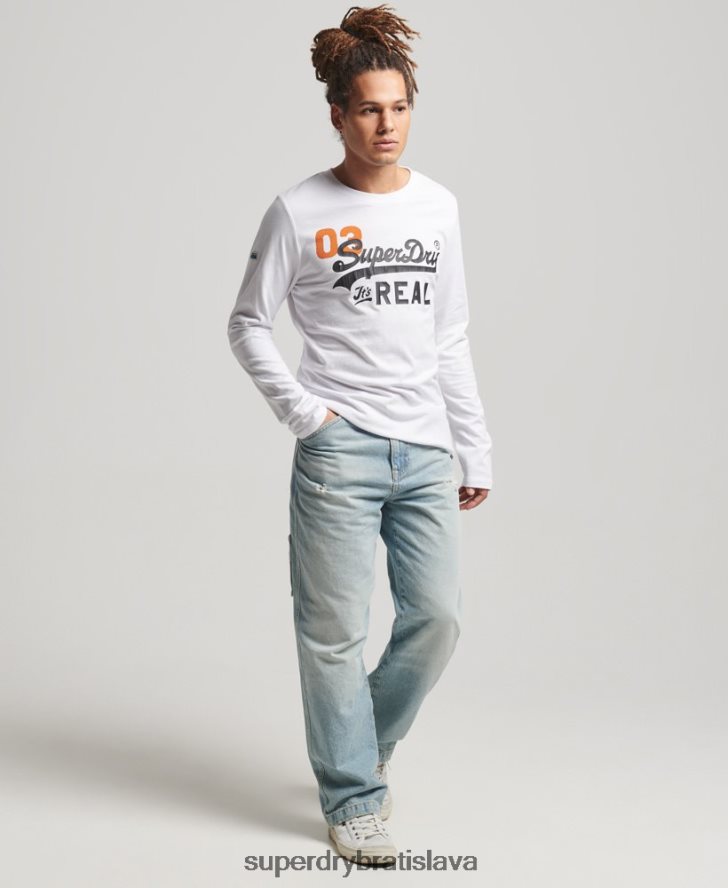 Superdry muži Vintage logo americký klasický top 6B4ZTR1552 oblečenie biely