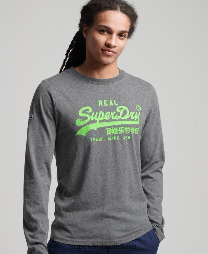 Superdry muži Vintage logo americký klasický top 6B4ZTR1553 oblečenie sivá