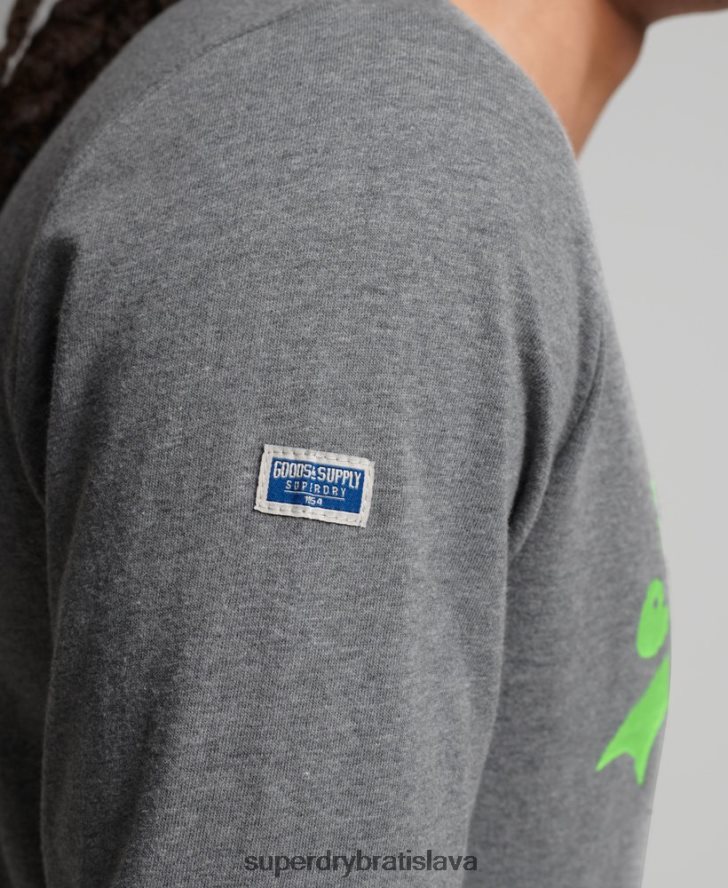 Superdry muži Vintage logo americký klasický top 6B4ZTR1553 oblečenie sivá