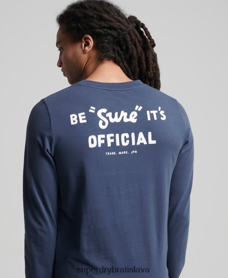Superdry muži Vintage logo americký klasický top 6B4ZTR1560 oblečenie tmavomodrá