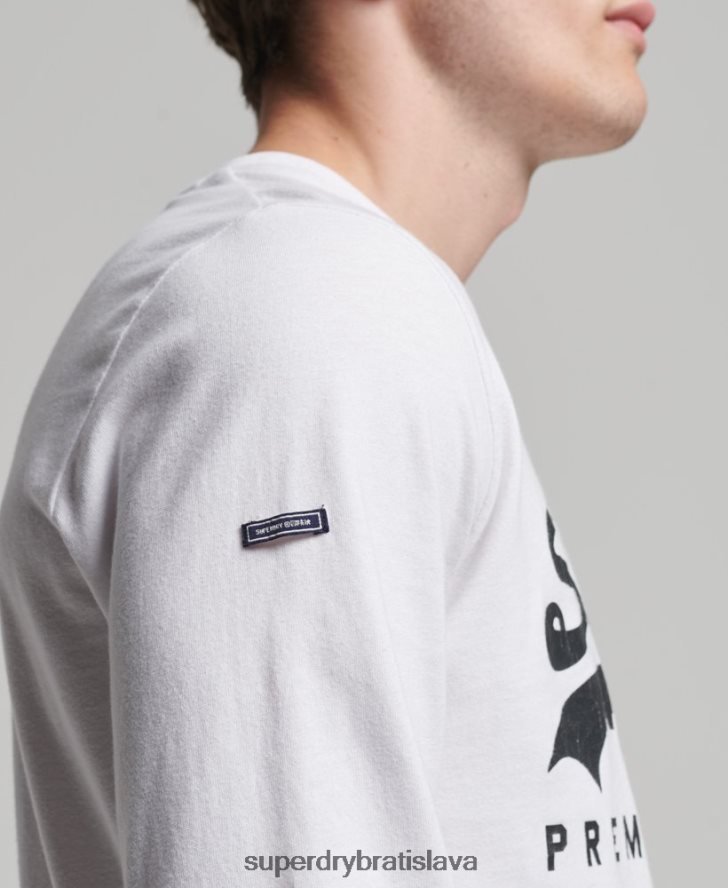 Superdry muži Vintage logo s dlhým rukávom 6B4ZTR1590 oblečenie biely