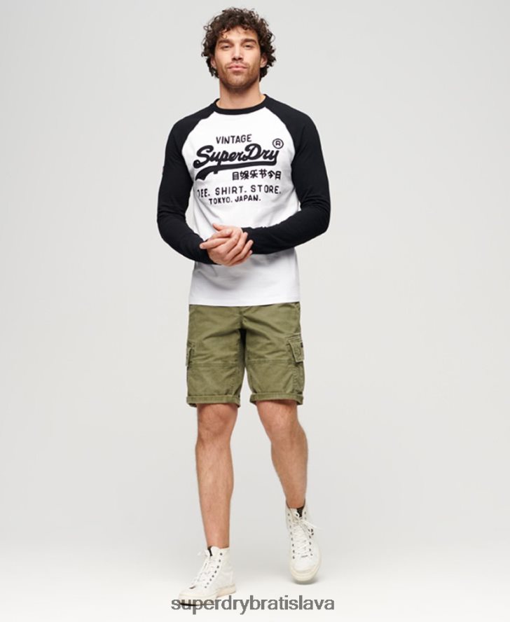 Superdry muži Vintage logo store raglánový top s dlhým rukávom 6B4ZTR42 oblečenie biely