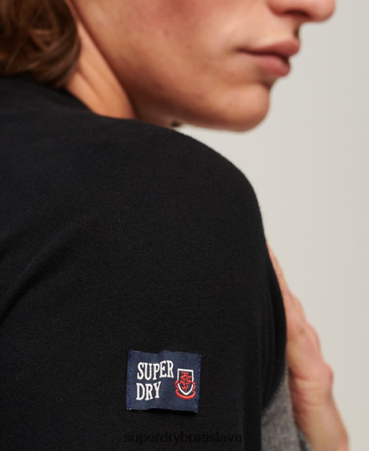Superdry muži Vintage logo store raglánový top s dlhým rukávom 6B4ZTR86 oblečenie tmavošedý