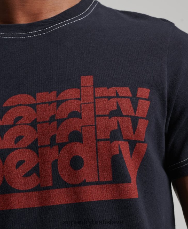 Superdry muži Vintage pruhované tričko zo 70. rokov 6B4ZTR4873 oblečenie námorníctvo