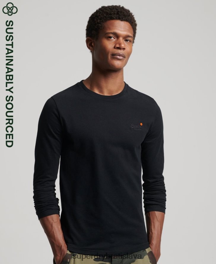 Superdry muži Vintage vyšívaný top z organickej bavlny 6B4ZTR1528 oblečenie čierna