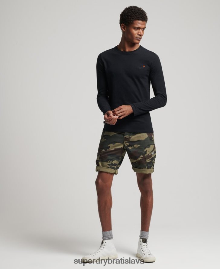 Superdry muži Vintage vyšívaný top z organickej bavlny 6B4ZTR1528 oblečenie čierna