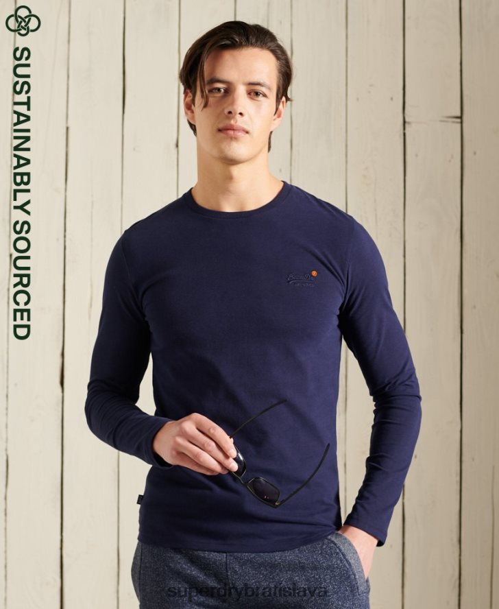 Superdry muži Vintage vyšívaný top z organickej bavlny 6B4ZTR1540 oblečenie námorníctvo