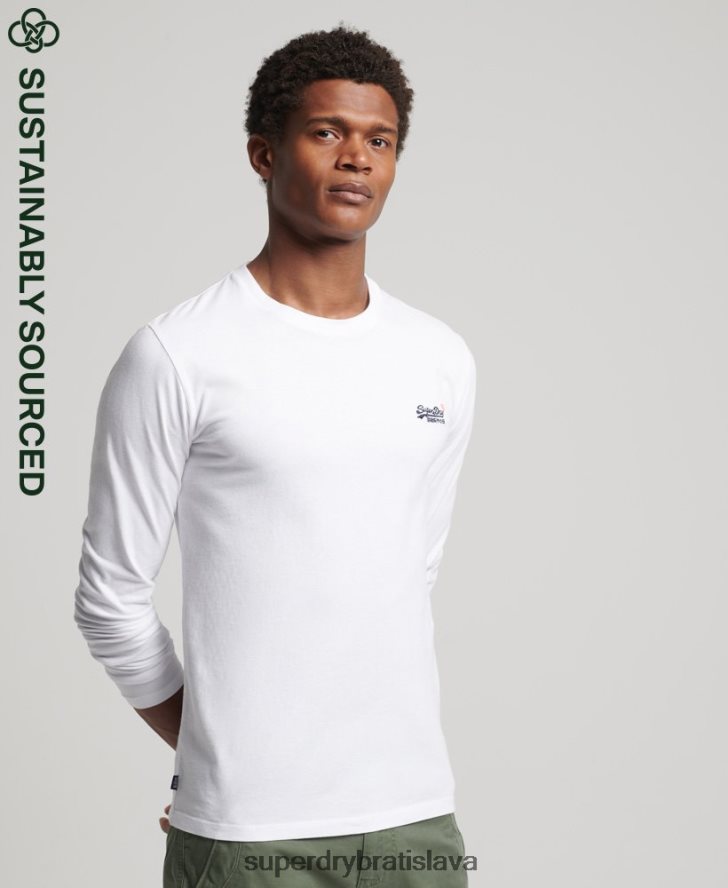 Superdry muži Vintage vyšívaný top z organickej bavlny 6B4ZTR1544 oblečenie biely