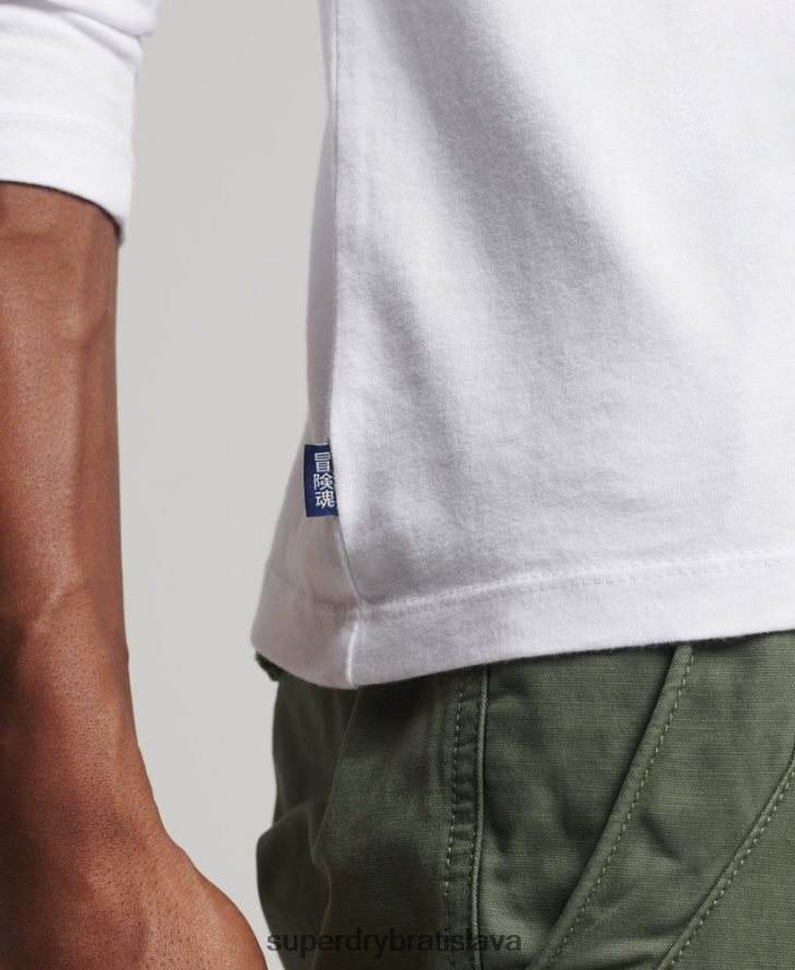 Superdry muži Vintage vyšívaný top z organickej bavlny 6B4ZTR1544 oblečenie biely