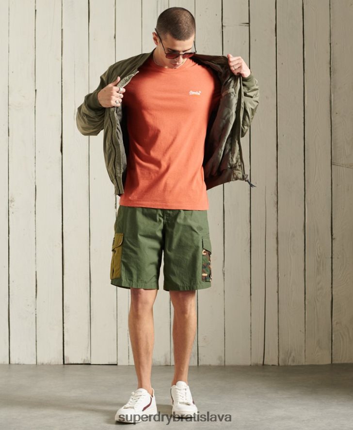 Superdry muži Vintage vyšívané tričko z organickej bavlny 6B4ZTR4913 oblečenie oranžová