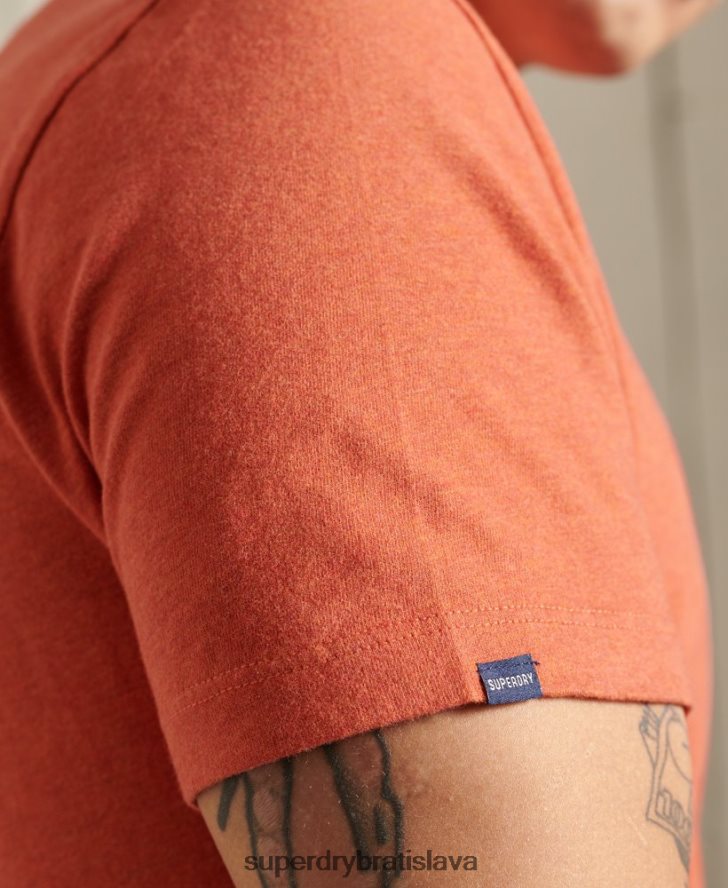 Superdry muži Vintage vyšívané tričko z organickej bavlny 6B4ZTR4913 oblečenie oranžová