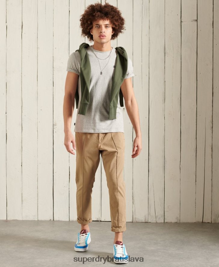 Superdry muži Vintage vyšívané tričko z organickej bavlny 6B4ZTR4978 oblečenie svetlo šedá
