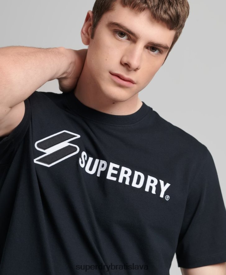 Superdry muži Voľné tričko s nášivkou loga 6B4ZTR4852 oblečenie čierna