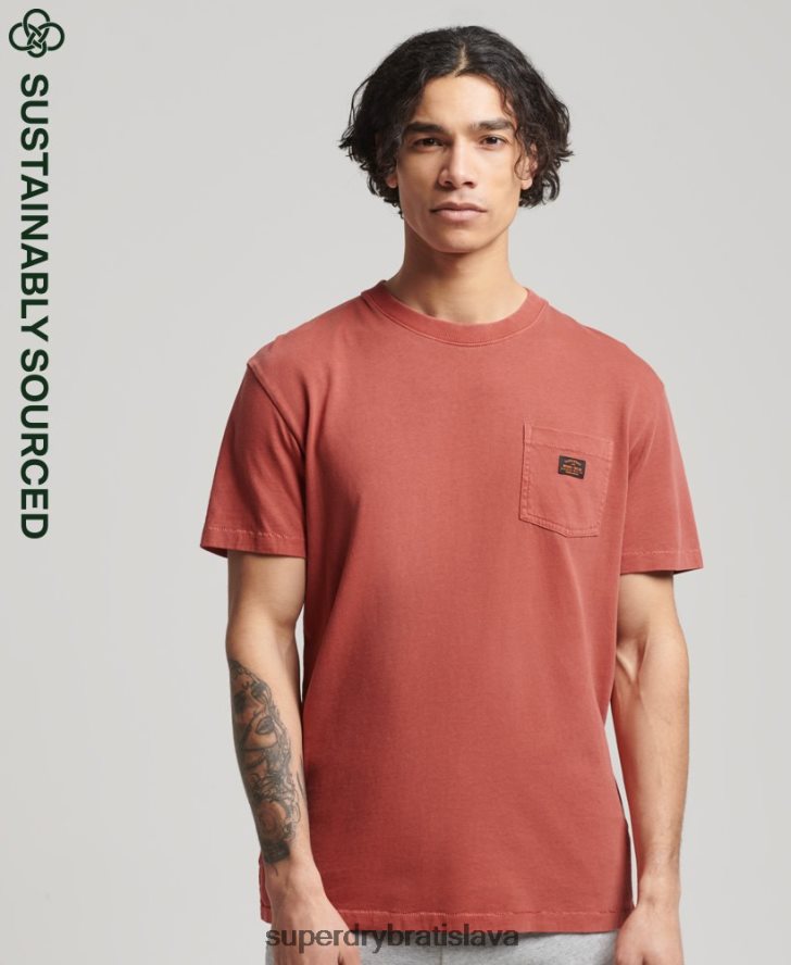 Superdry muži Vreckové tričko na pracovné odevy z organickej bavlny 6B4ZTR4864 oblečenie hnedá
