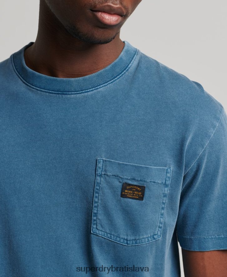 Superdry muži Vreckové tričko na pracovné odevy z organickej bavlny 6B4ZTR4956 oblečenie Modrá