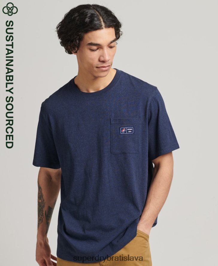 Superdry muži Vreckové tričko z organickej bavlny s logom 6B4ZTR4818 oblečenie Modrá