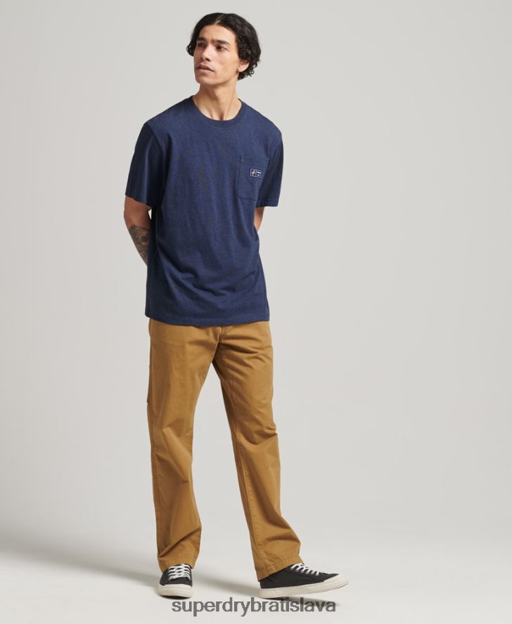 Superdry muži Vreckové tričko z organickej bavlny s logom 6B4ZTR4818 oblečenie Modrá
