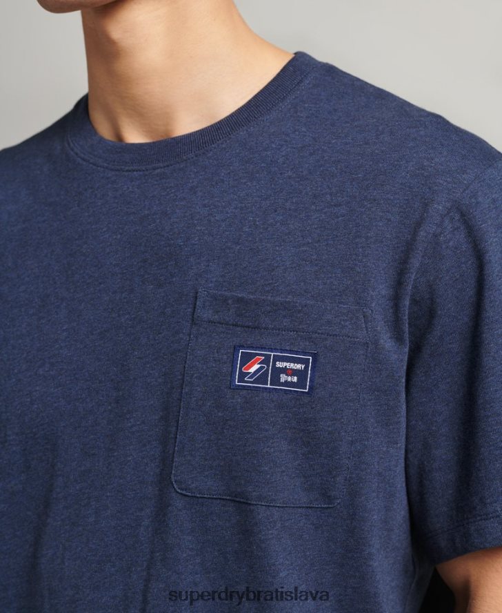 Superdry muži Vreckové tričko z organickej bavlny s logom 6B4ZTR4818 oblečenie Modrá