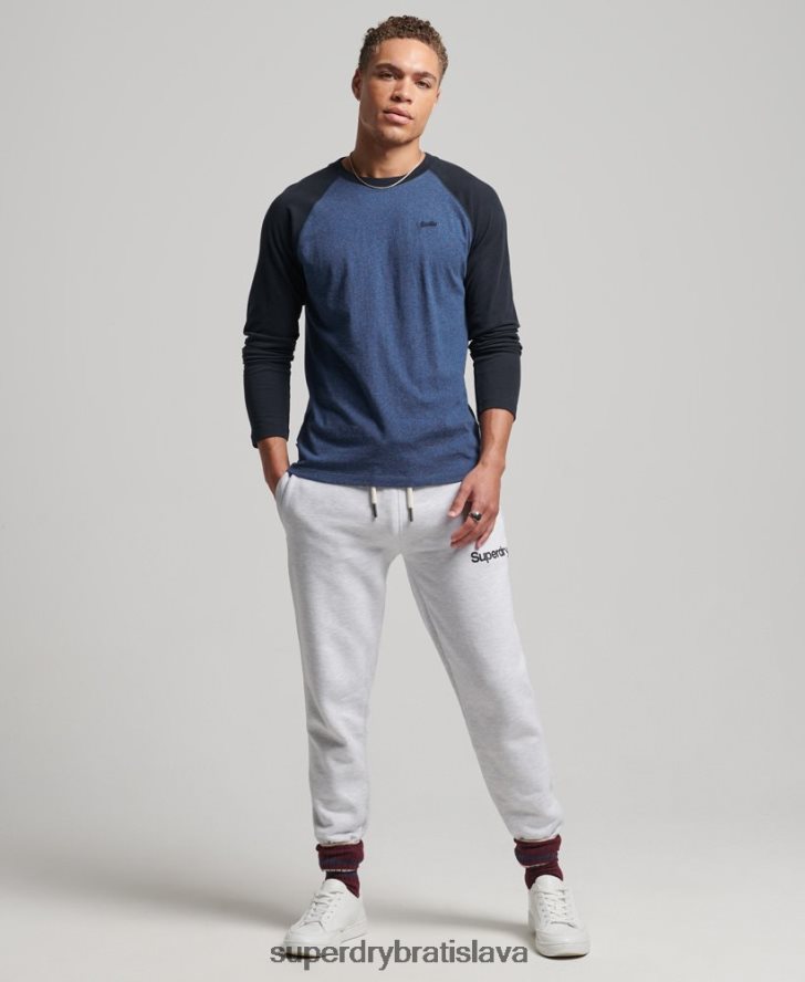 Superdry muži Základný baseballový top s dlhým rukávom z organickej bavlny 6B4ZTR6446 oblečenie námorníctvo