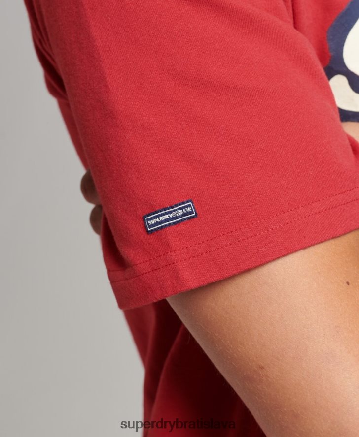 Superdry muži cooper retro tričko s grafikou 70. rokov 6B4ZTR4878 oblečenie červená