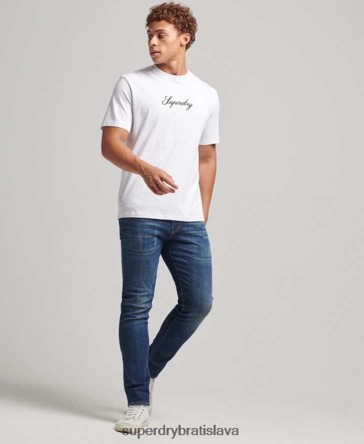 Superdry muži dedičné tričko 6B4ZTR4822 oblečenie biely