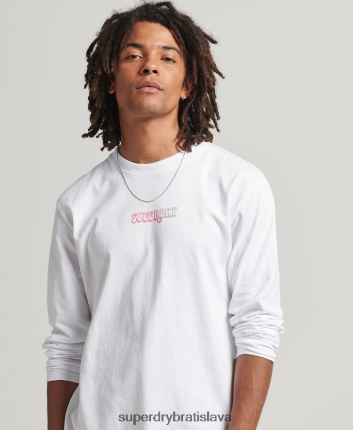 Superdry muži do lesa top s dlhým rukávom 6B4ZTR1537 oblečenie biely