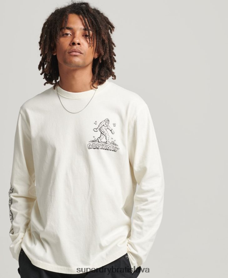 Superdry muži do lesa top s dlhým rukávom 6B4ZTR1538 oblečenie biely