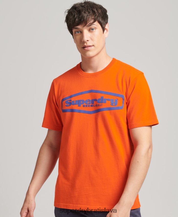 Superdry muži hra na tričku s logom 90. rokov 6B4ZTR4804 oblečenie oranžová