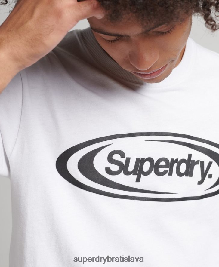 Superdry muži hra na tričku s logom 90. rokov 6B4ZTR4813 oblečenie biely