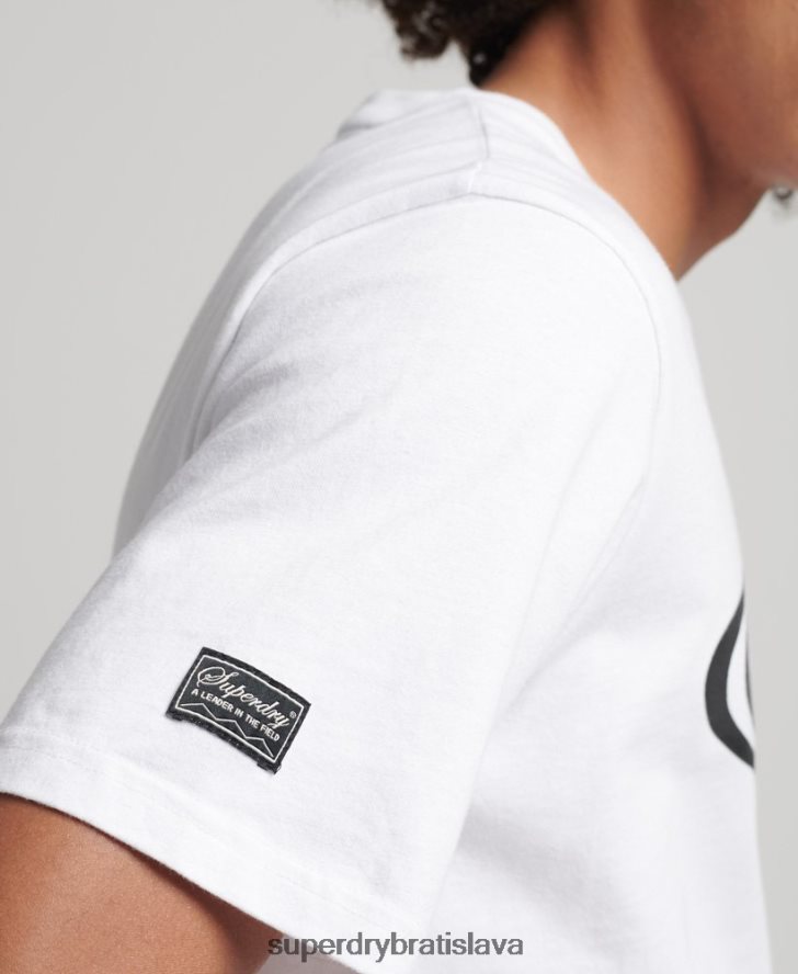 Superdry muži hra na tričku s logom 90. rokov 6B4ZTR4813 oblečenie biely