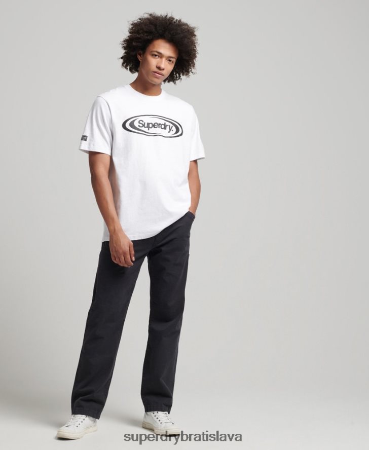 Superdry muži hra na tričku s logom 90. rokov 6B4ZTR4813 oblečenie biely