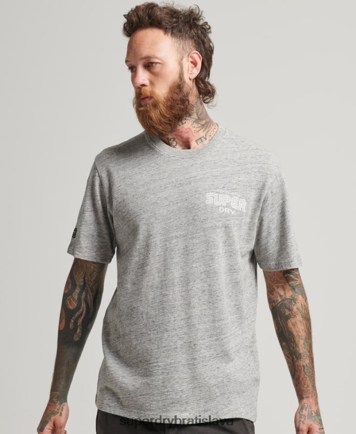 Superdry muži hra na tričku s logom 90. rokov 6B4ZTR4831 oblečenie sivá