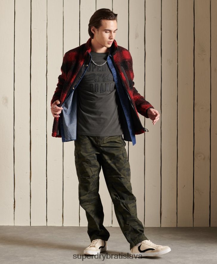 Superdry muži čierny top s dlhým rukávom 6B4ZTR1579 oblečenie tmavošedý